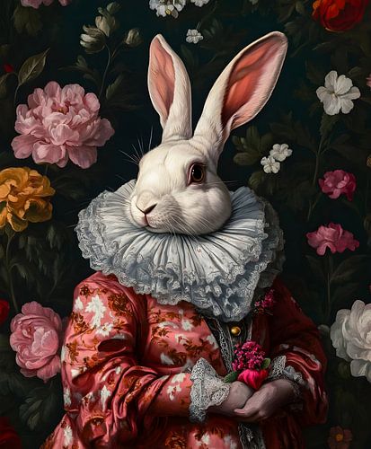 Portrait de lapin chic