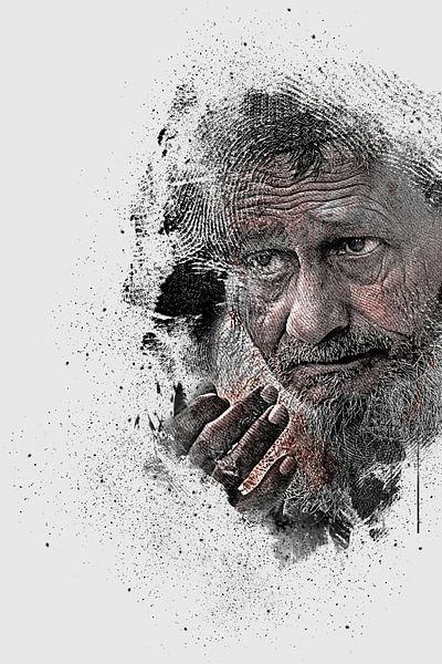 Portret oude man van Peter Roder
