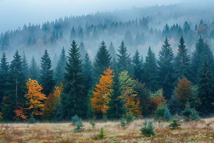 Bergwereld in de magie van avondlicht van fernlichtsicht