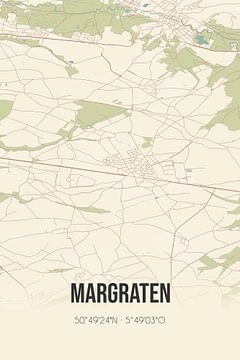 Vintage landkaart van Margraten (Limburg) van MijnStadsPoster
