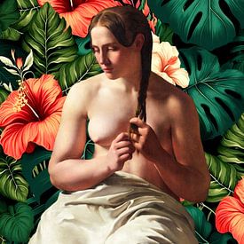 A Woman Pleating her Hair von Marja van den Hurk