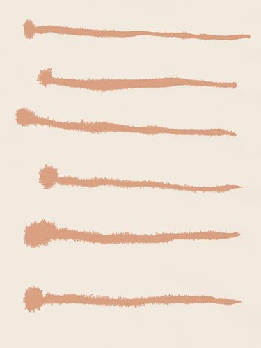 Japandi organische vormen in brons op beige. Minimalistische kunst