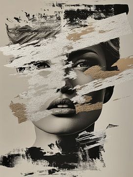 Modern en abstract portret van Carla Van Iersel