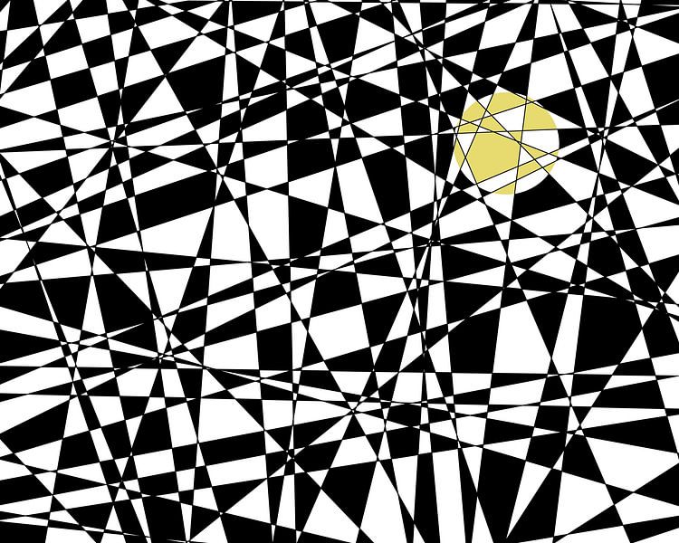 Sun - black and white digital art by Naomi van Mierlo