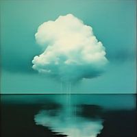 Eén Wolk – Meditatieve & Rustige Atmosferische Wandkunst voor Moderne Ruimtes
