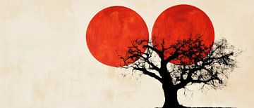 Tree and sunset - Stylishly minimalist by Poster Art Shop