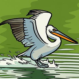 Un départ en trombe pour ce pélican sur Jose Lok