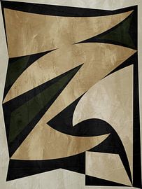 Geometrische abstrakte Kunst, Braun-, Beige- und Schwarztöne von Online Arts