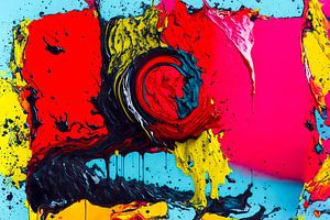 "Color Splash V" Peinture d'art abstrait coloré
