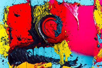 "Color Splash V" Kleurrijke abstracte kunstschilderij van Pitkovskiy Photography|ART