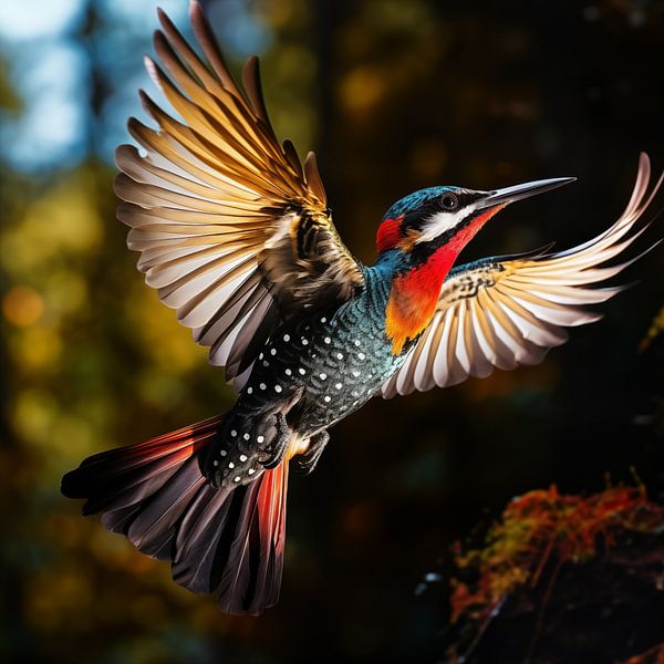 Specht im Flug von TheXclusive Art