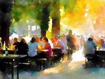 Sommer im Biergarten von Vlindertuin-Art