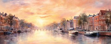 Evening Glow Waterfront by Abstract Painting