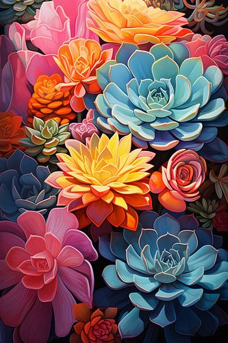 Abstrakte bunte Sukkulenten