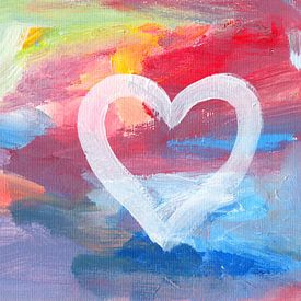 Mooi hart op een kleurrijke achtergrond van Karen Kaspar