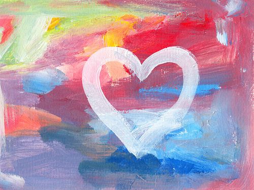 Schönes Herz auf farbenfrohem Hintergrund von Karen Kaspar