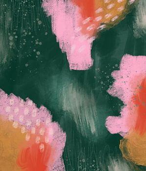 Dark Green Connection, modern abstract painting