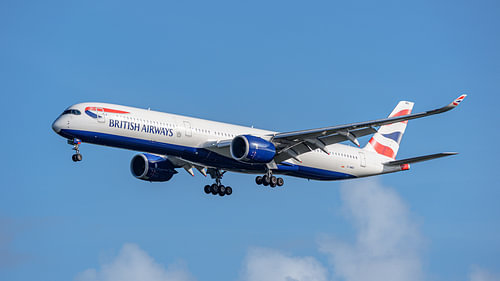 British Airways Airbus A350-1000 passagiersvliegtuig.