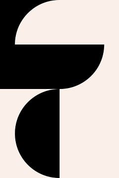 Zwart en wit minimalistisch geometrisch affiche met cirkels 2_2 van Dina Dankers