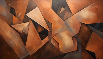 Panorama de formes abstraites en cuivre sur TheXclusive Art