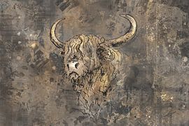 Landscape format - Scottish highlander with warm browns by Emiel de Lange