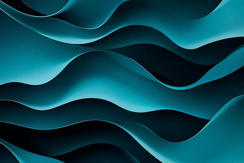 Wavy structure in blue-green by Poster Art Shop