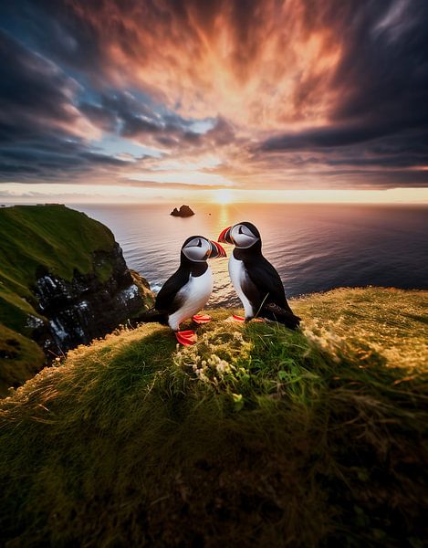 Papageientaucher von fernlichtsicht