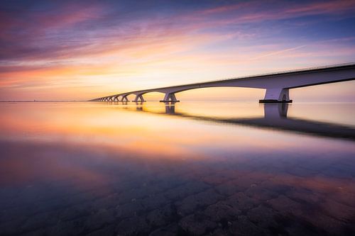 Zeeland bridge at sunrise