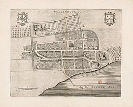 Old map of Vollenhove from about 1652.