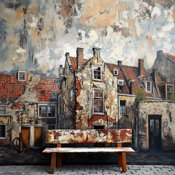 surrealisme muurbank schilderij irritatie visie droomwereld kunst van gm_designs