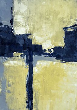 Geel blauw abstract van Ela Szczepaniak