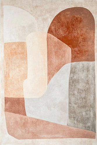 Abstract kunstwerk met aardetinten