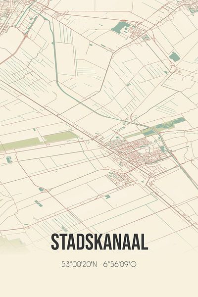 Carte ancienne de Stadskanaal (Groningen) par Affiches de lieux