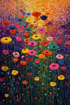 Prairie fleurie, Gustav Klimt sur Mateo