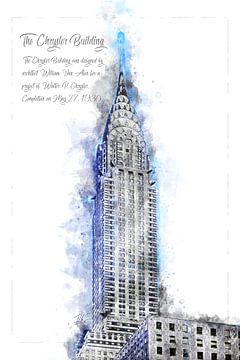 Chrysler Building, Watercolor, New York van Theodor Decker