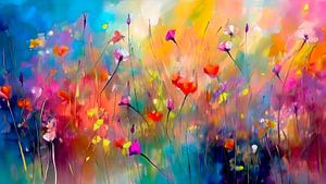 Impressionistische Bunte Blumenmalerei
