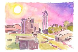 The Roman Forum at dusk in Rome Lazio Italy by Markus Bleichner