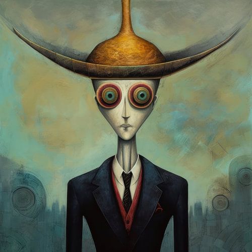 Strange bizarre portrait of a man