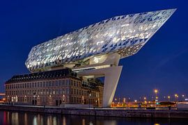 Port House Antwerp By Night. by Jef Wils