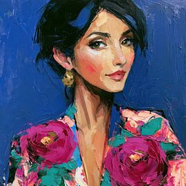vrouw met bloemen