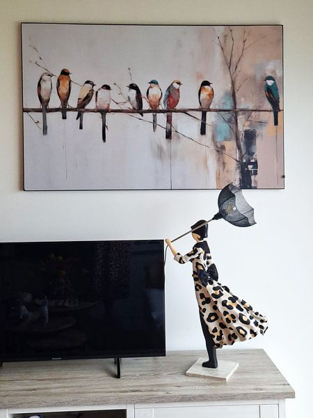 Klantfoto: Vogels op een tak van Studio Allee, als ArtFrame