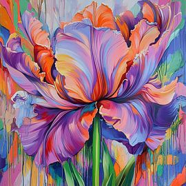 Lively flower tulip and colourful by Wilma Mesman