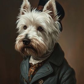 dog in Victorian dress by Gelissen Artworks