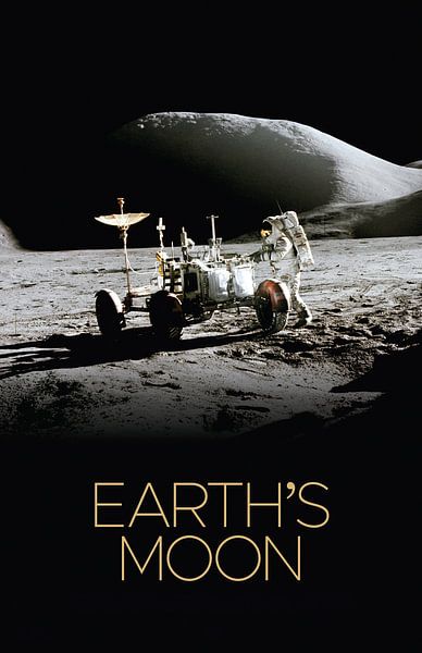 STK205490S-Solar system poster of Earth's moon. by Stocktrek Images
