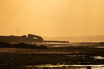 Bunker on beach of Grandcamp maisy in Normandy France by Annelies Cranendonk