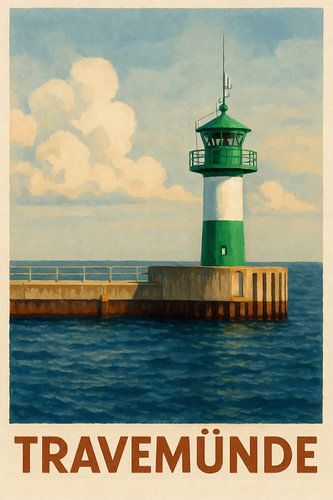 Green tip - lighthouse at the pier of Travemünde
