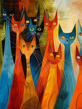 bunte abstrakte Katzen von haroulita