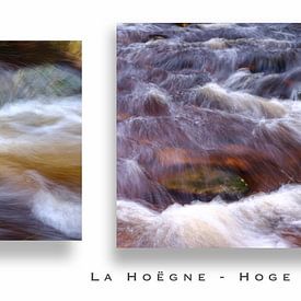 Dynamiek in de rivier La Hoëgne (triptiek) van Eddy Westdijk