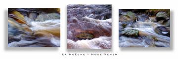 Dynamiek in de rivier La Hoëgne (triptiek) van Eddy Westdijk