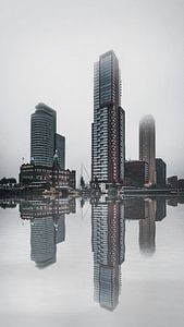 Rotterdam architecture on a misty day, Netherlands von vedar cvetanovic